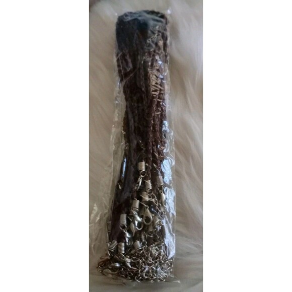 20 New Braided Faux Leather Necklace Cord for Pendants Brown 17" + Extender - Picture 4 of 4